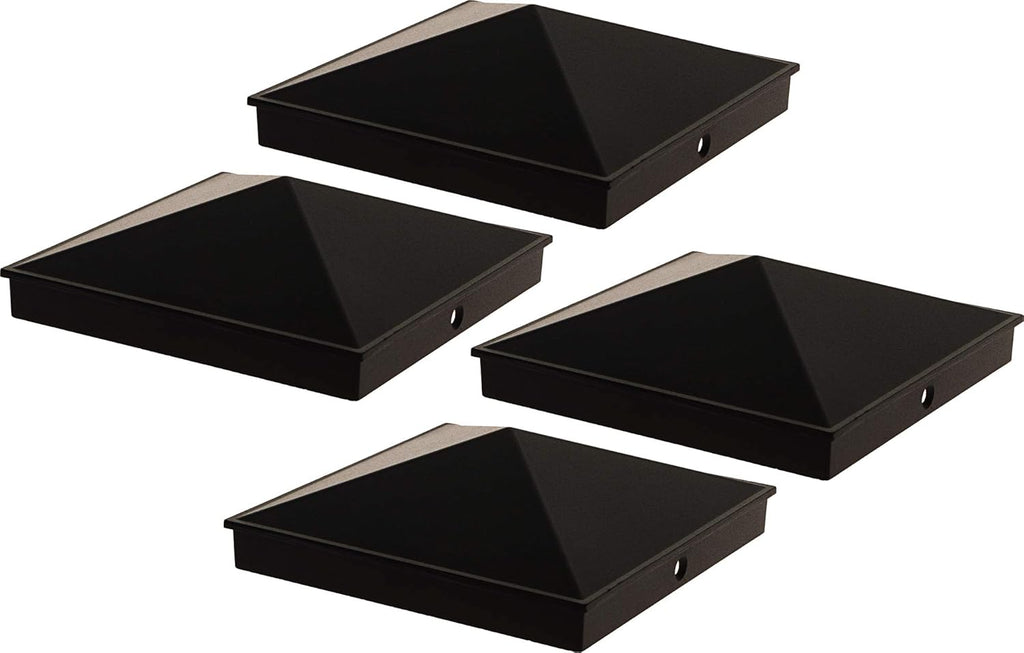 Black 8 Pack Aluminum Pyramid Post Cap Cover W769