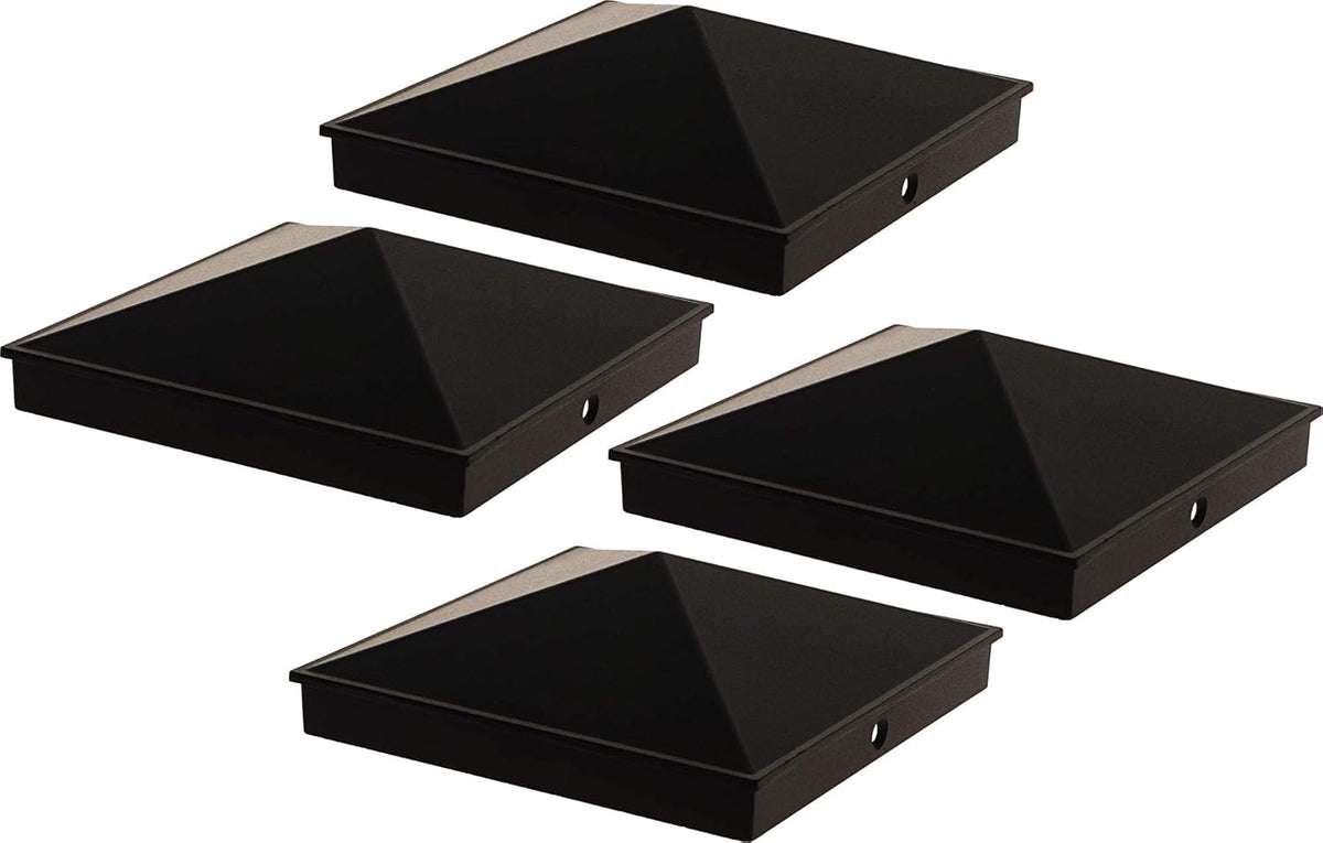 Black 8 Pack Aluminum Pyramid Post Cap Cover W769