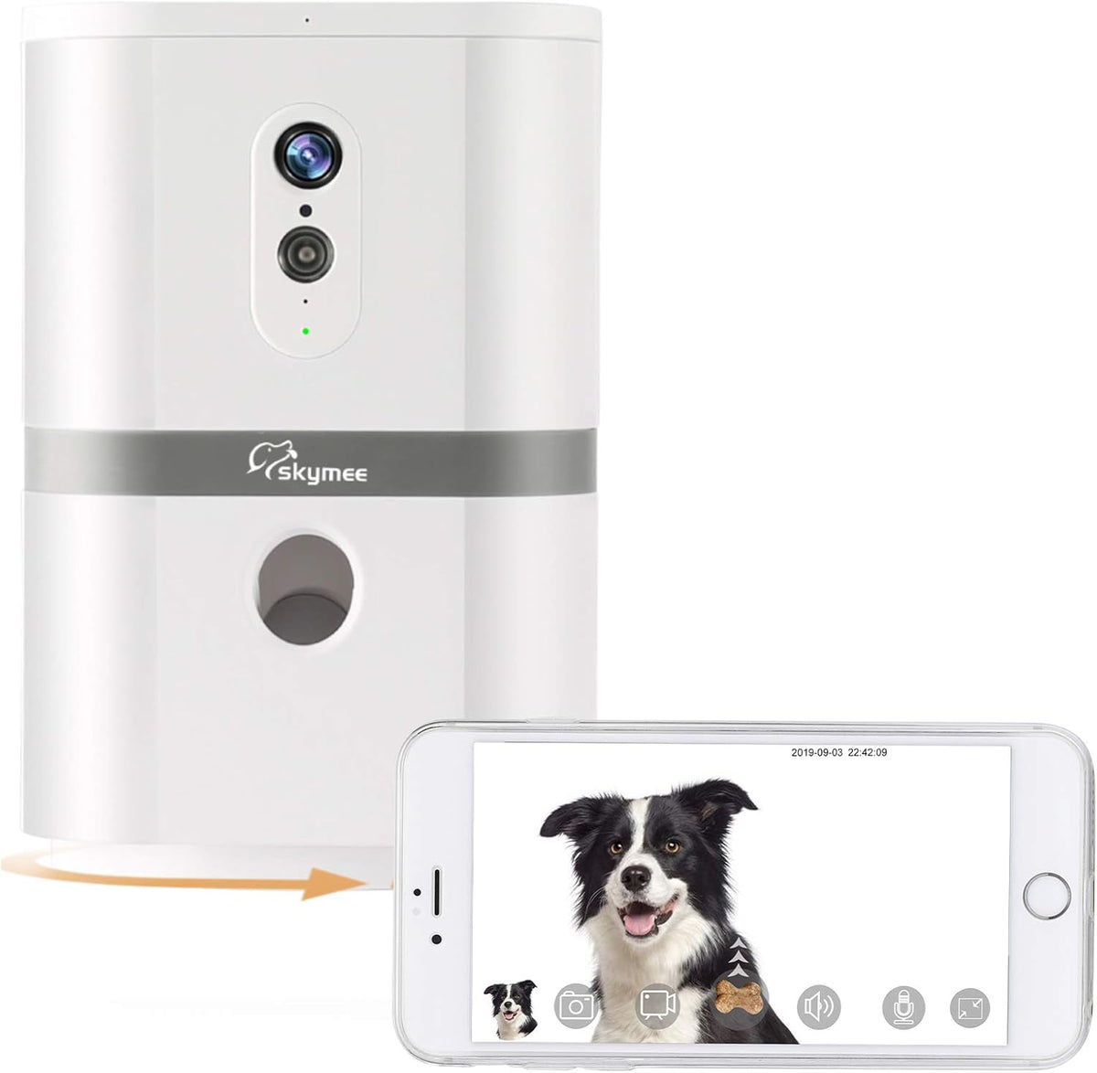 Dog Camera Treat Dispenser with Two-Way Audio and Night Vision F171913