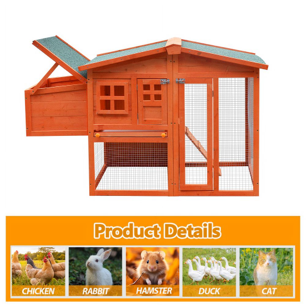 Large Wooden Chicken Coop with Nest Box A431100