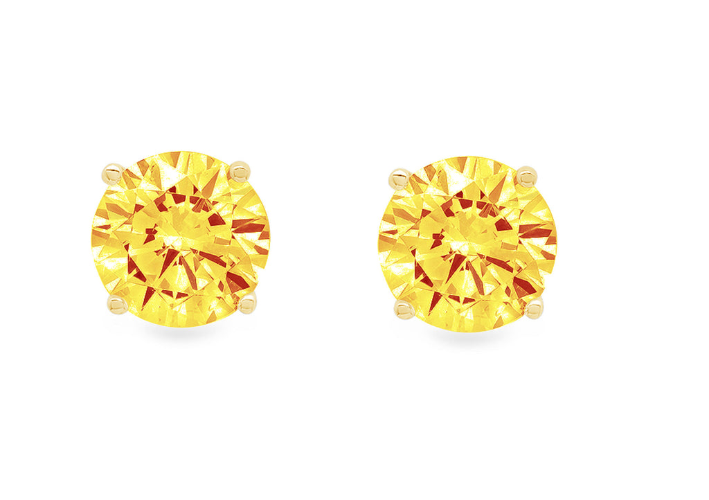 18k Yellow Gold Citrine Stud Earrings Q629