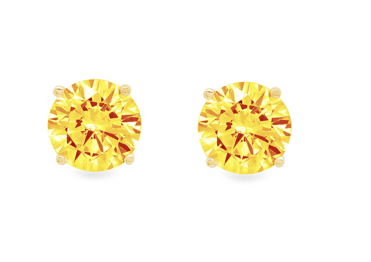 18k Yellow Gold Citrine Stud Earrings Q629