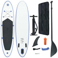 Blue and White Inflatable Paddleboard Set W221