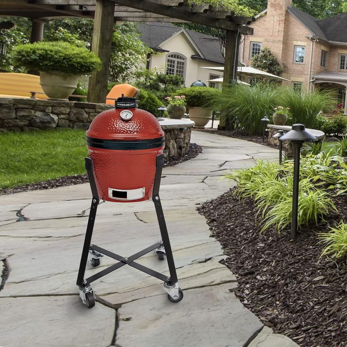 Rolling Cart with Locking Caster Wheels Powder Coated Steel I35376
