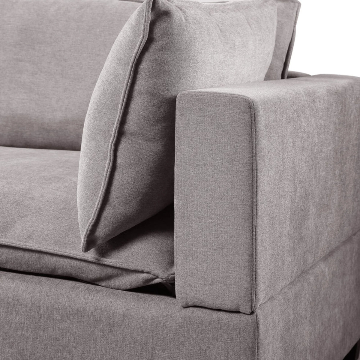 Light Gray Fabric Reversible Sectional Sofa Ottoman X731
