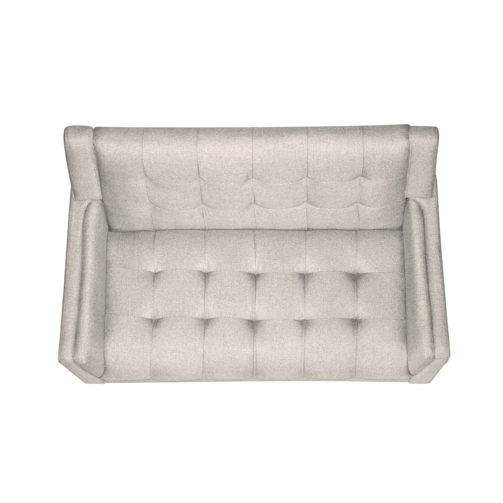 Beige Fabric Tufted Loveseat J327