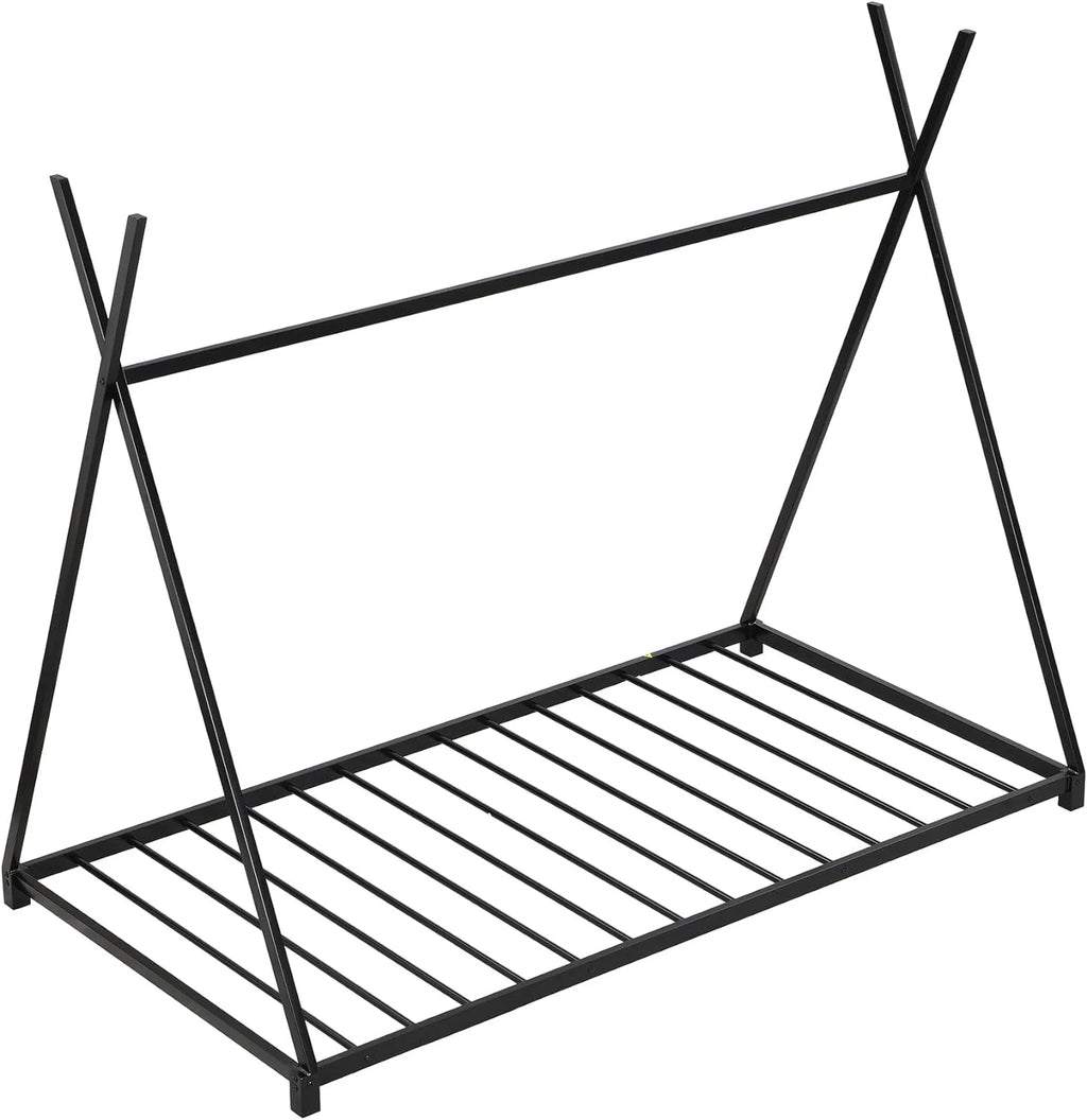 White Metal Toddler House Bed Frame L36977