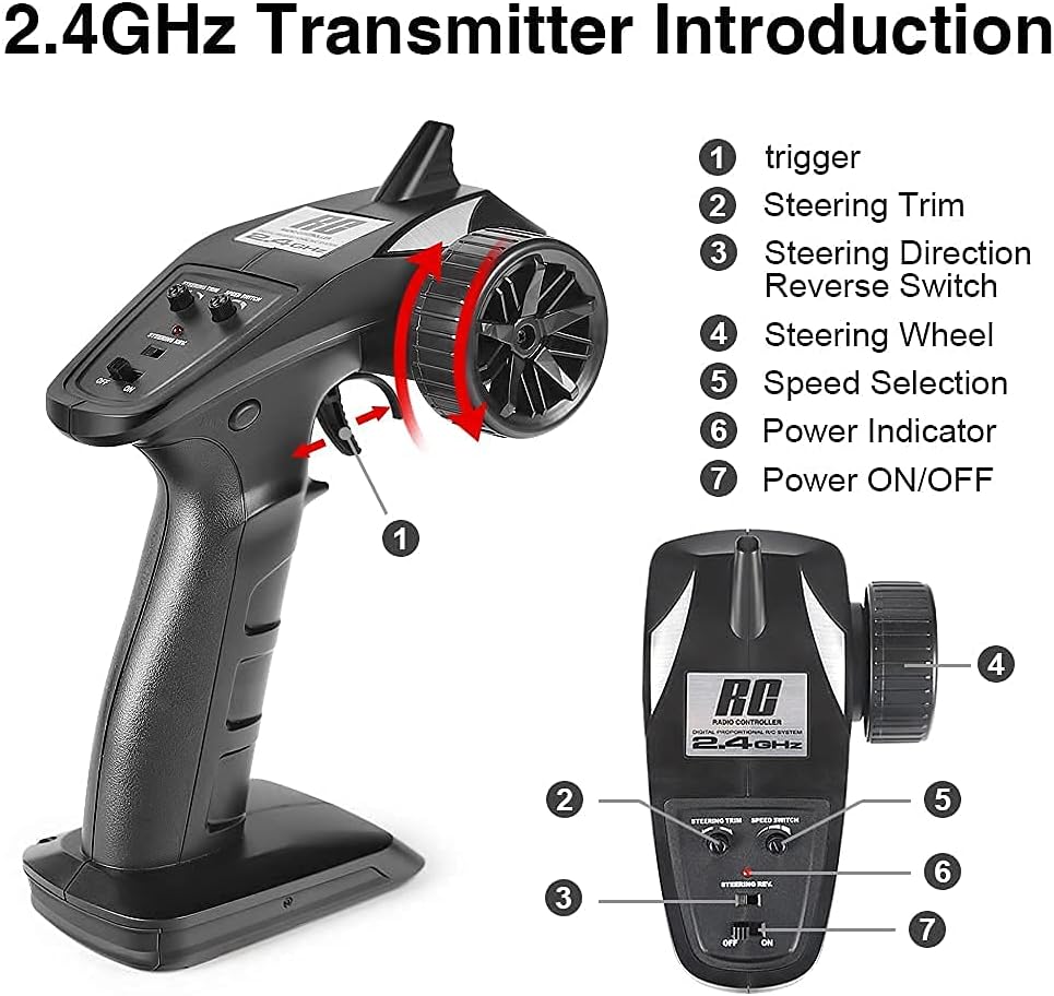 High-Speed Remote Control RC Truck with 2 Rechargeable Batteries V90378