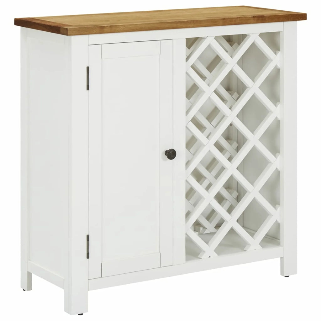11 Bottles Oak Wood Wine Cabinet with Door O23970