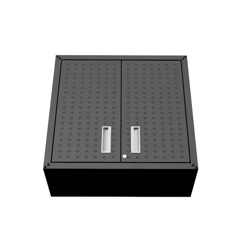 2-Shelf Wall Mount Metal Garage Cabinet in Charcoal Grey X30922