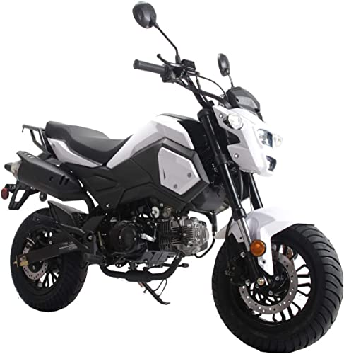 125cc Adult Motorcycle Gas Scooter Dirtbike Dual Sports Bike White Z180