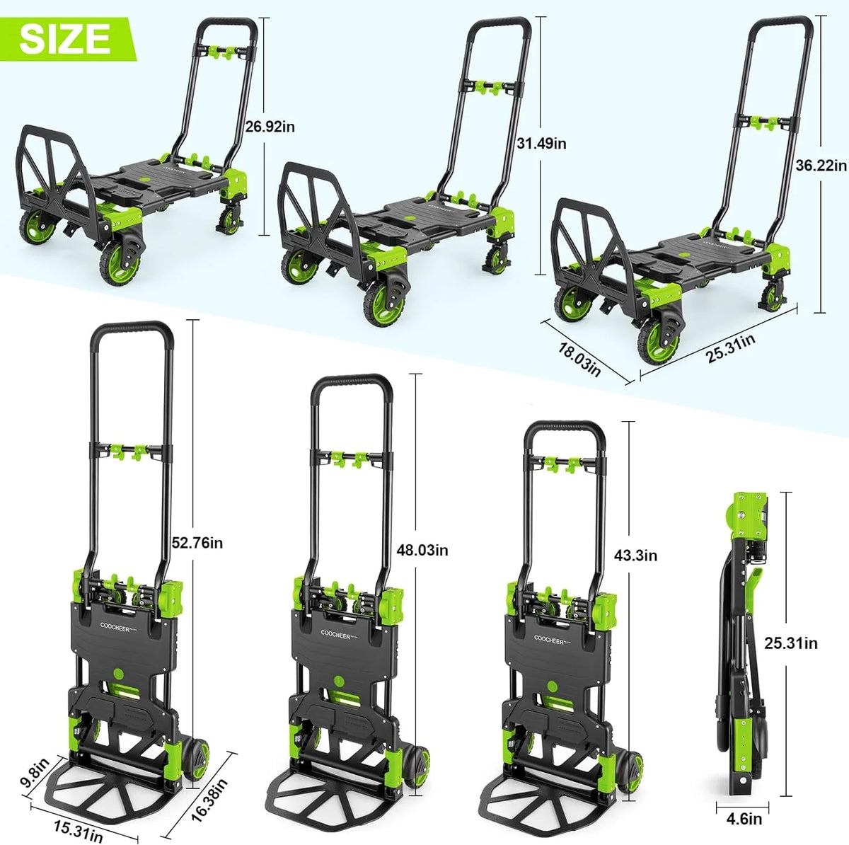 330 lb Folding Hand Truck with Retractable Handle I63487