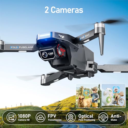 Drone with Camera 1080P FPV Quadcopter Brushless Motor Black O6768