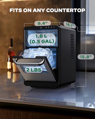 Crescent Ice Maker Countertop, Self-Cleaning, 16 Pcs in 15 Mins S9991