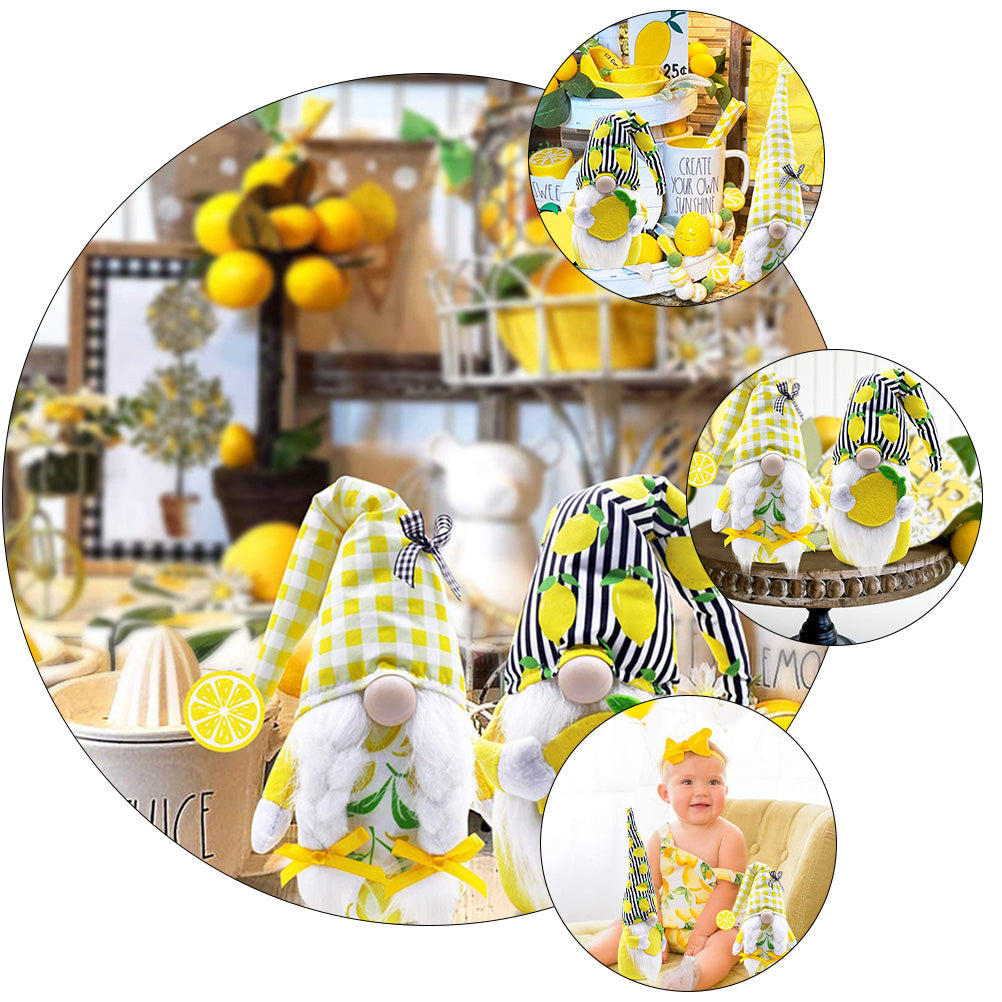 Lemon Pattern Plush Gnome Doll M37261