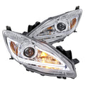 Chrome Projector Headlights with LED DRL Strip G71137
