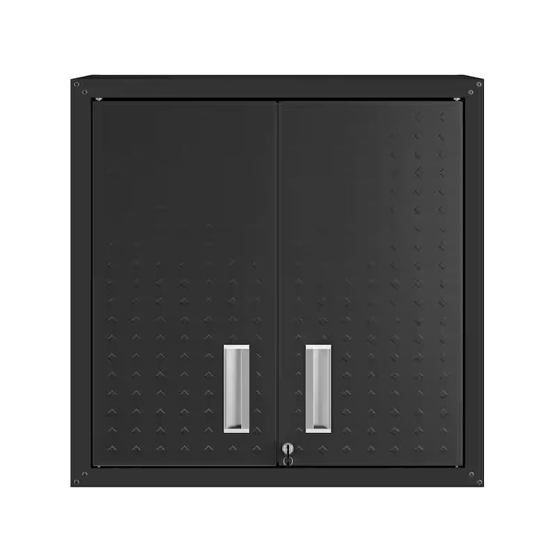 2-Shelf Wall Mount Metal Garage Cabinet in Charcoal Grey X30922