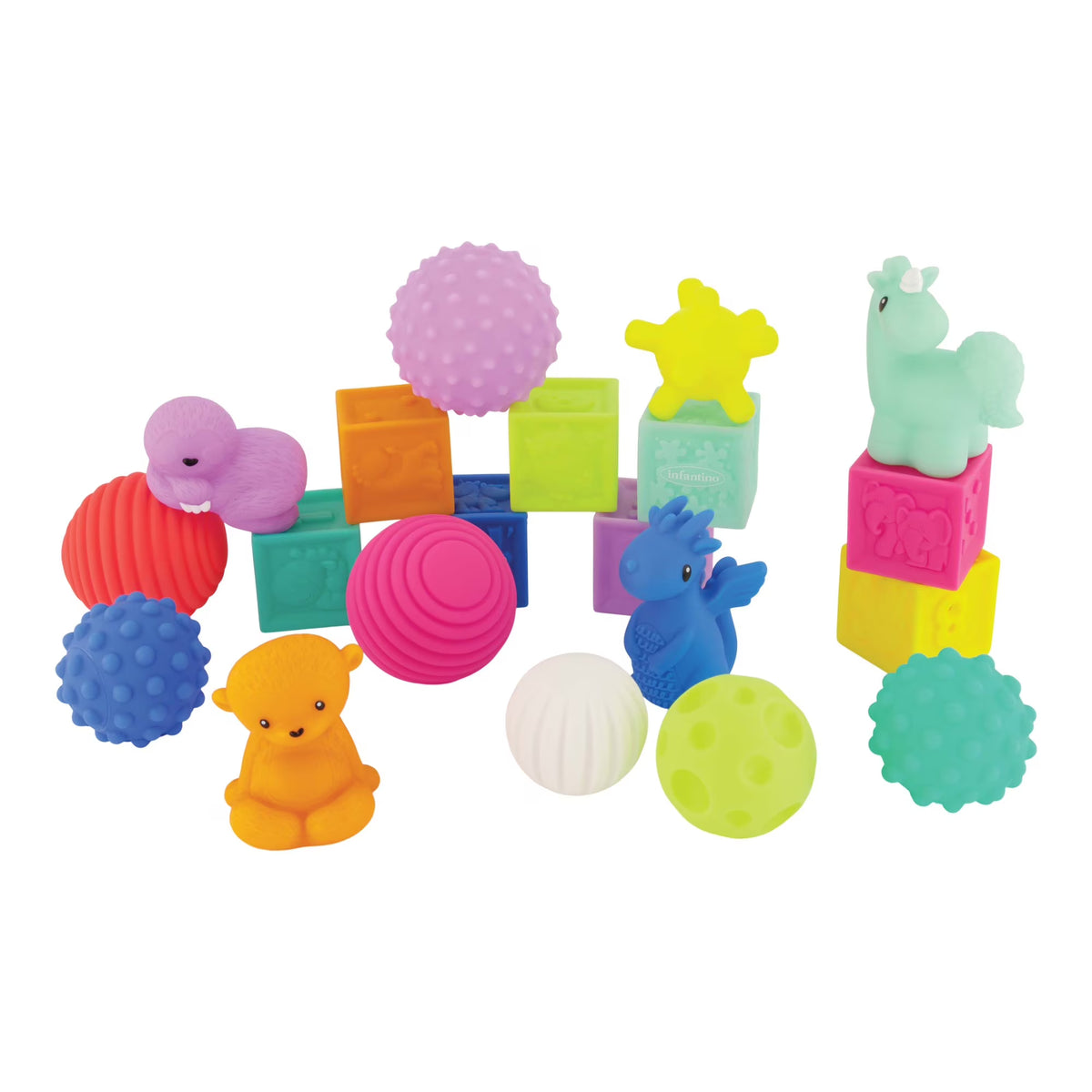 20 Pc Multicolor Sensory Balls Blocks Set P4356