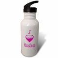 Pink Flowery 21 oz Sports Water Bottle C565