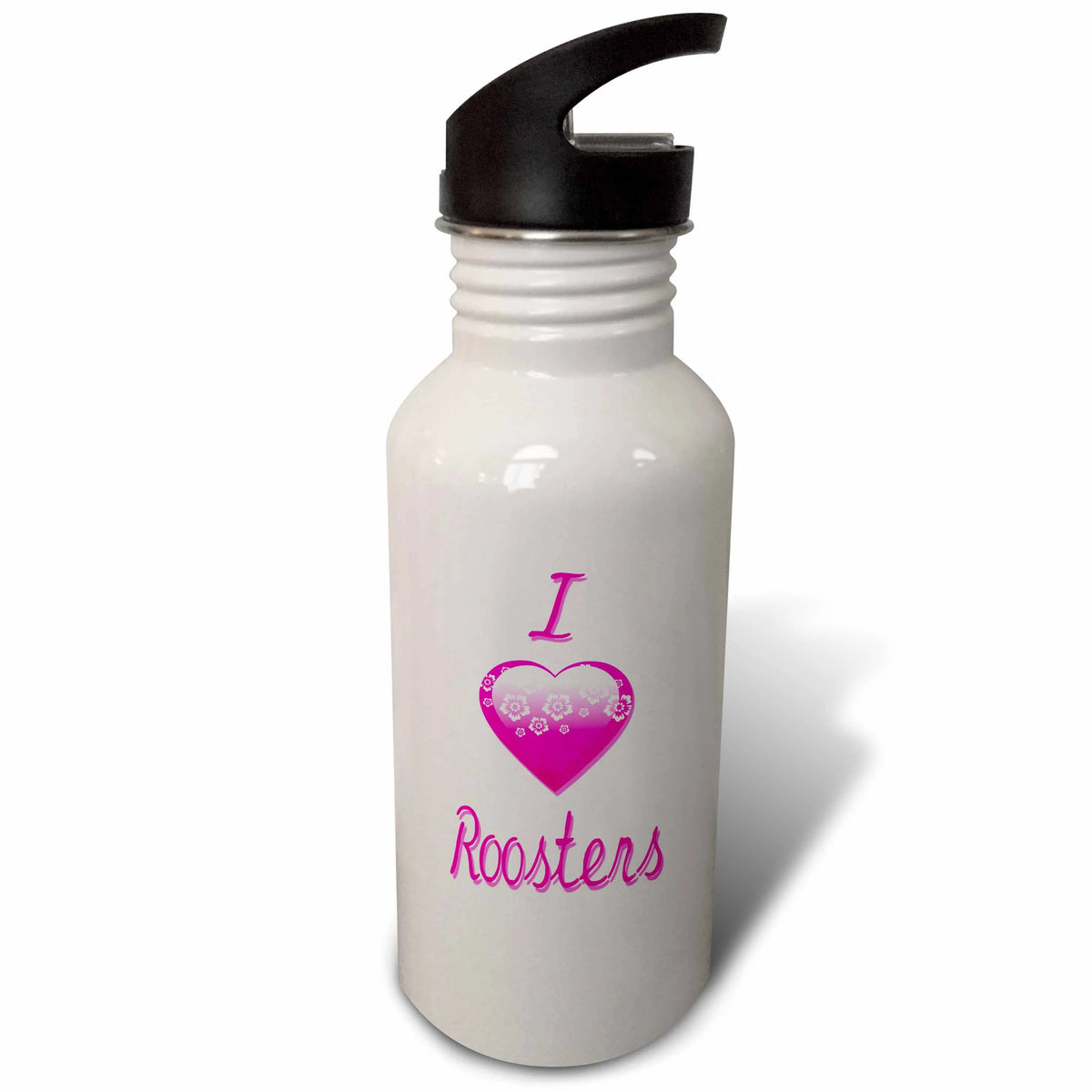 Pink Flowery 21 oz Sports Water Bottle C565