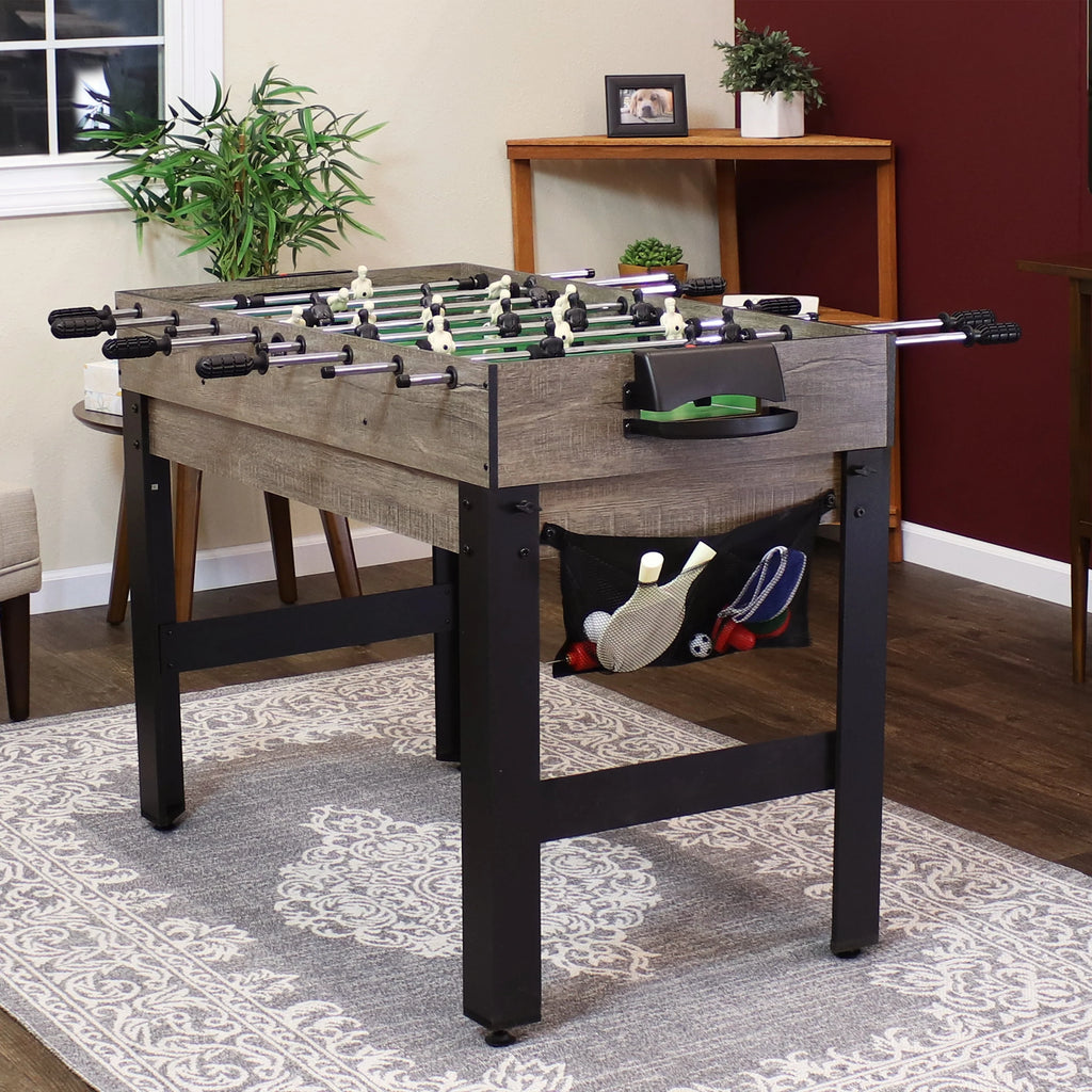 5-in-1 Multi-Game Table with Billiards, Push Hockey, Foosball, Ping Pong, and Basketball R931761