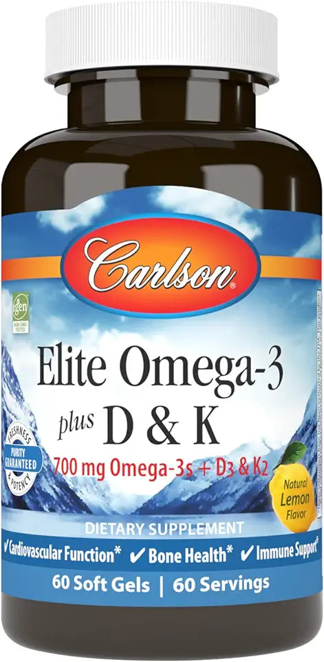 Omega-3 Plus D & K Lemon 60 Softgels S9683