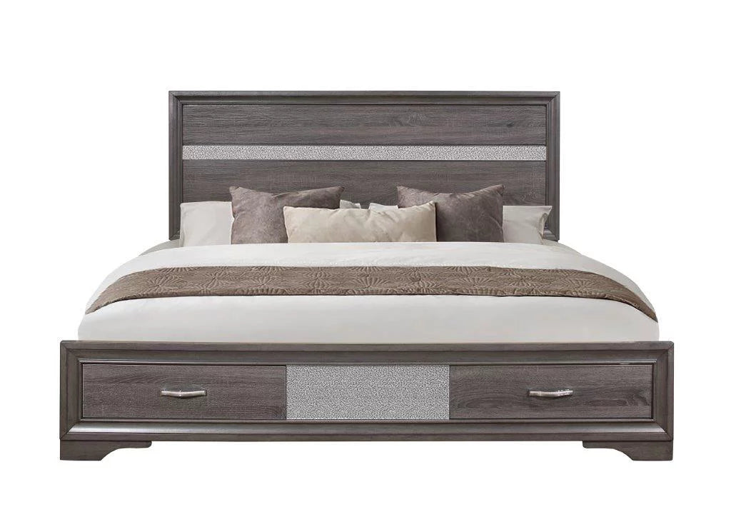 Queen Bedroom Set 5Pcs Weathered Grey W58513