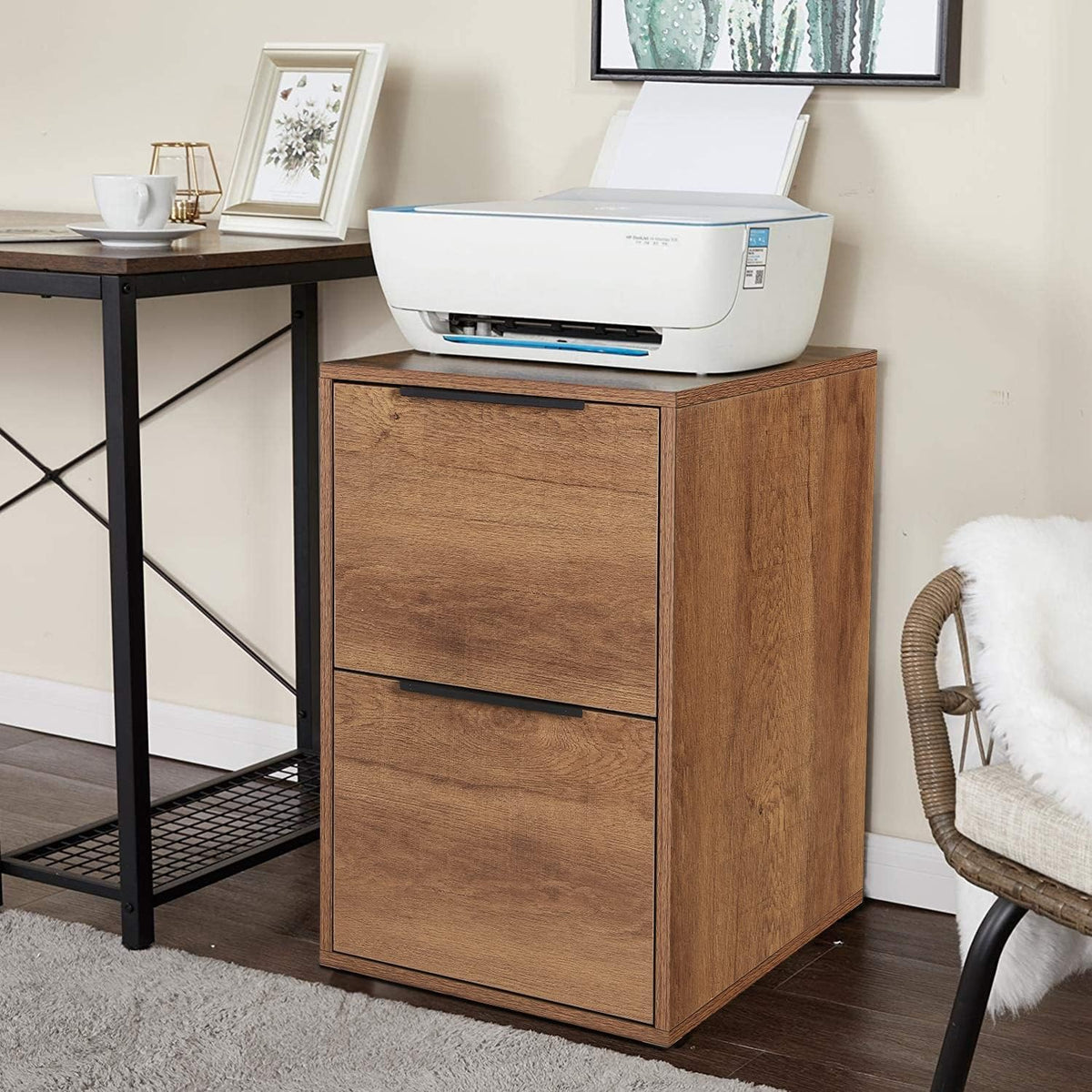 2 Drawer Wood File Cabinet with Hanging Bars G79285