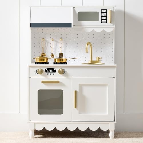Wooden Pretend Play Kitchen Kids Toy with Storage N8334