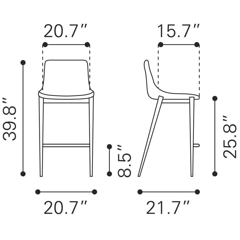 Gray Walnut Counter Chair Set of 2 Y365215