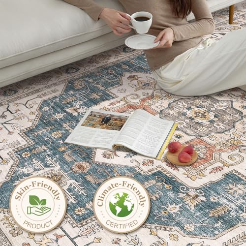 10x14 Washable Vintage Area Rug M3415