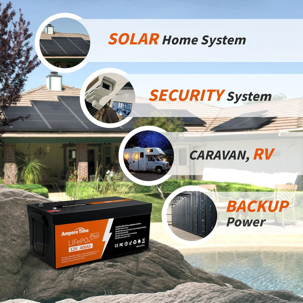 12V 400Ah Deep Cycle LiFePO4 Battery Pack with 250A BMS S8163