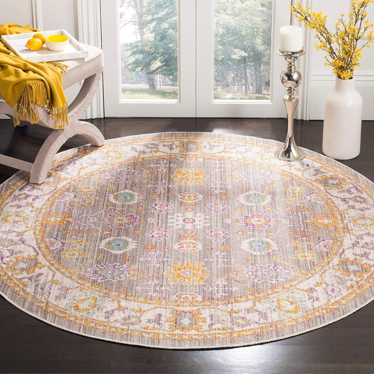 Runner Rug - 3' x 8', Grey & Cream, Distressed Design O554728