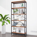 Industrial 5 Shelf Metal and Wooden Bookcase P778