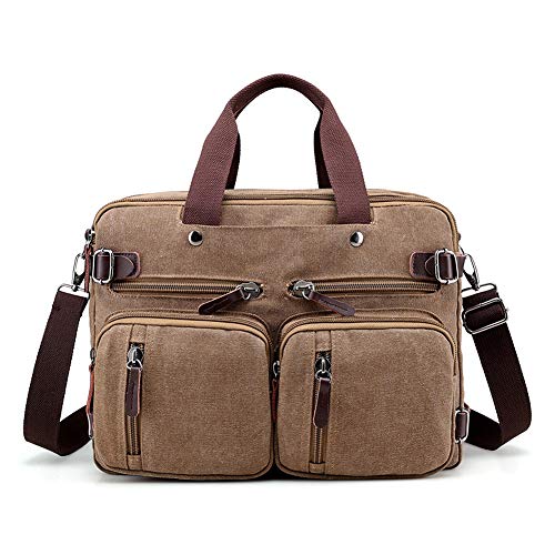 Canvas Laptop Bag Convertible Messenger Bag Fits 15.6 Inch Laptop B45112