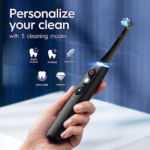 Black Rechargeable Electric Toothbrush with 5 Cleaning Settings, 2 Replacement Heads, and Travel Case E54925