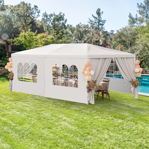 White 10x30 Heavy Duty Party Tent with 7 Removable Sidewalls W33744