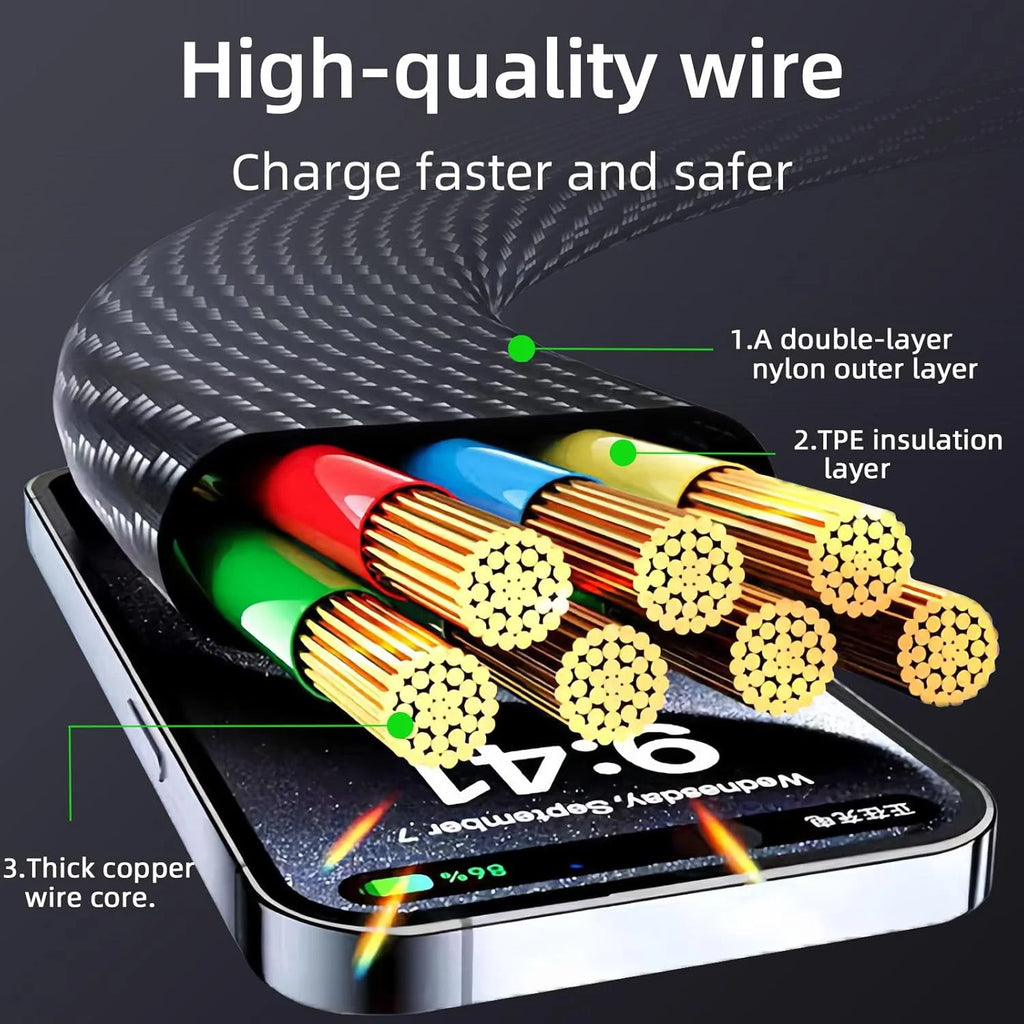 4-in-1 6.6FT fast charging cable with LED display Q7770