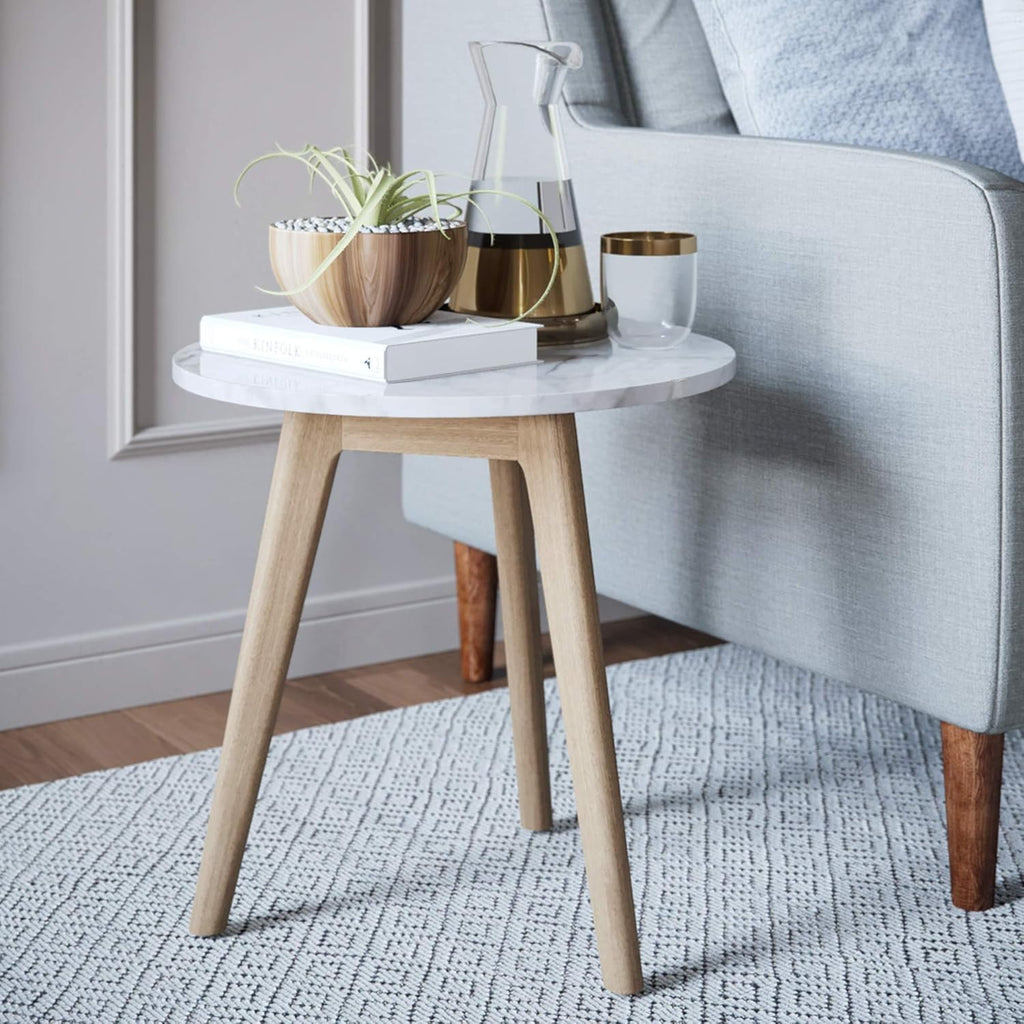 Mid-Century Nightstand with Solid Wood Legs N4944