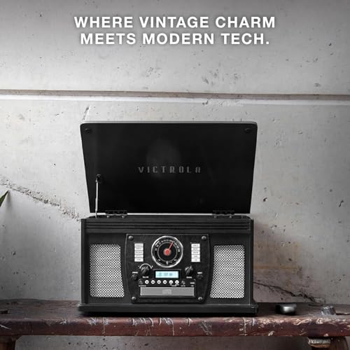 Mahogany 8-in-1 Bluetooth Record Player with Turntable R8015