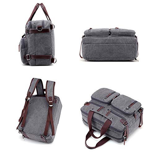 Canvas Laptop Bag Convertible Messenger Bag Fits 15.6 Inch Laptop B45112