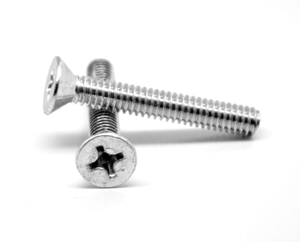 3/16 Fine Thread Machine Screw Phillips Flat Head Low Carbon Steel Zinc Plated K6665