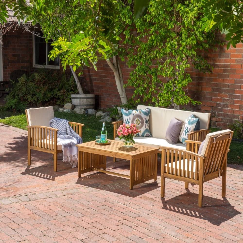 4-Piece Outdoor Acacia Sofa Set V974734