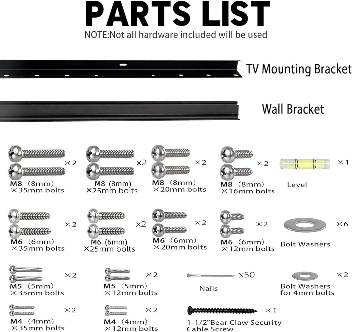 TV Wall Mount, 32-75 inch, VESA 100x100 to 600x400 N390167