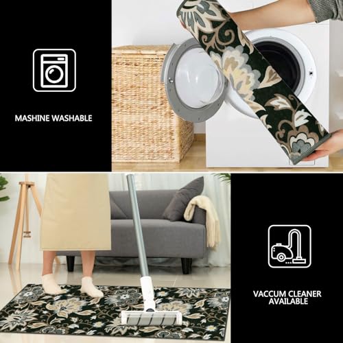 Non Slip Washable Floral Kitchen Mats Set of 3 Z276