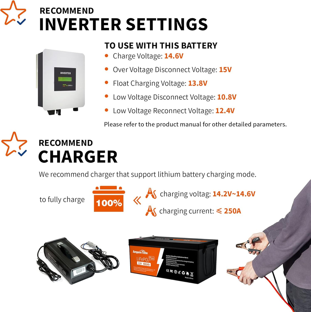 12V 400Ah Deep Cycle LiFePO4 Battery Pack with 250A BMS S8163