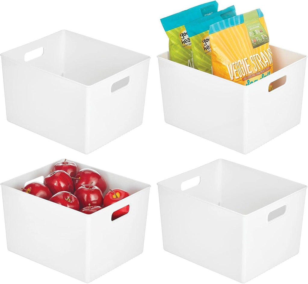Plastic Storage Organizer Bin 4 Pack White C542730