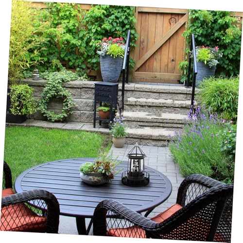 Black Solar Rotating Lighthouse Lawn Ornament B68553