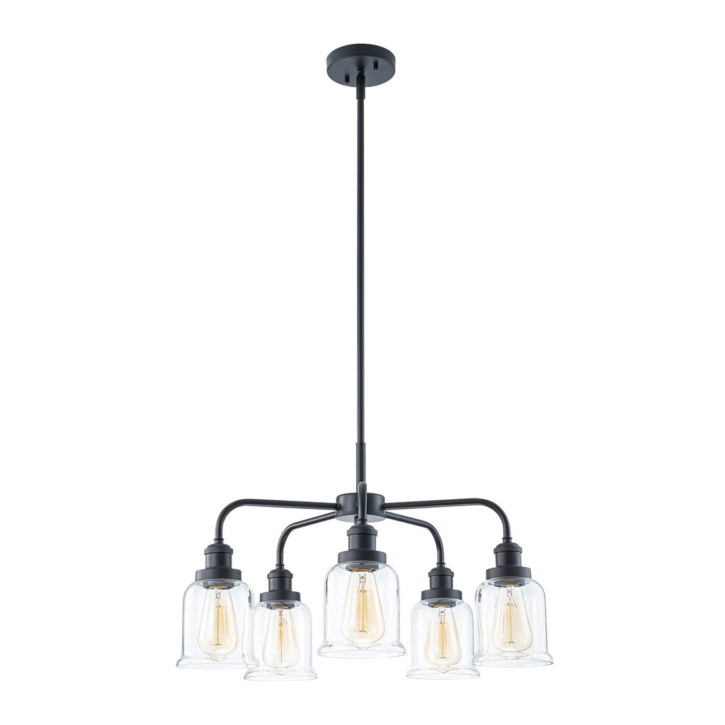 5-Light Dimmable Glass Farmhouse Chandelier W9651