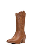 Cowboy Boots Pull On Pointy Toe Mid Calf Boots V407